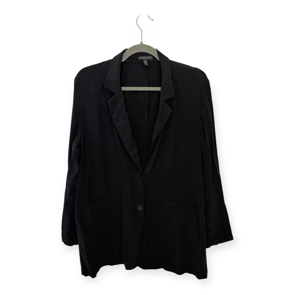 Eileen Fisher Black Lightweight Relaxed Blazer